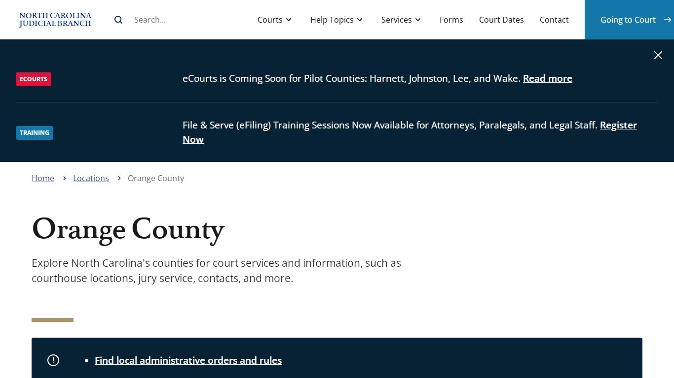 Orange County | North Carolina Judicial Branch - NCcourts